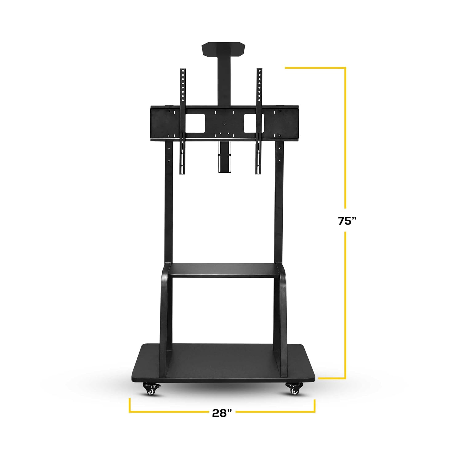 Close-up of AIWaft Metal TV Stand’s locking wheels.