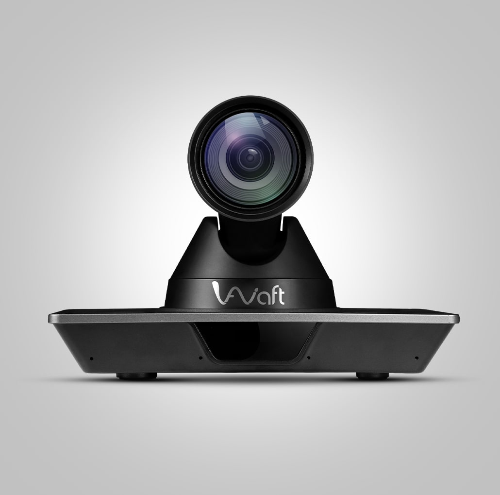 AIWaft 4K PTZ Camera front view, 12X Zoom, 4K@60fps, for broadcasting and live events