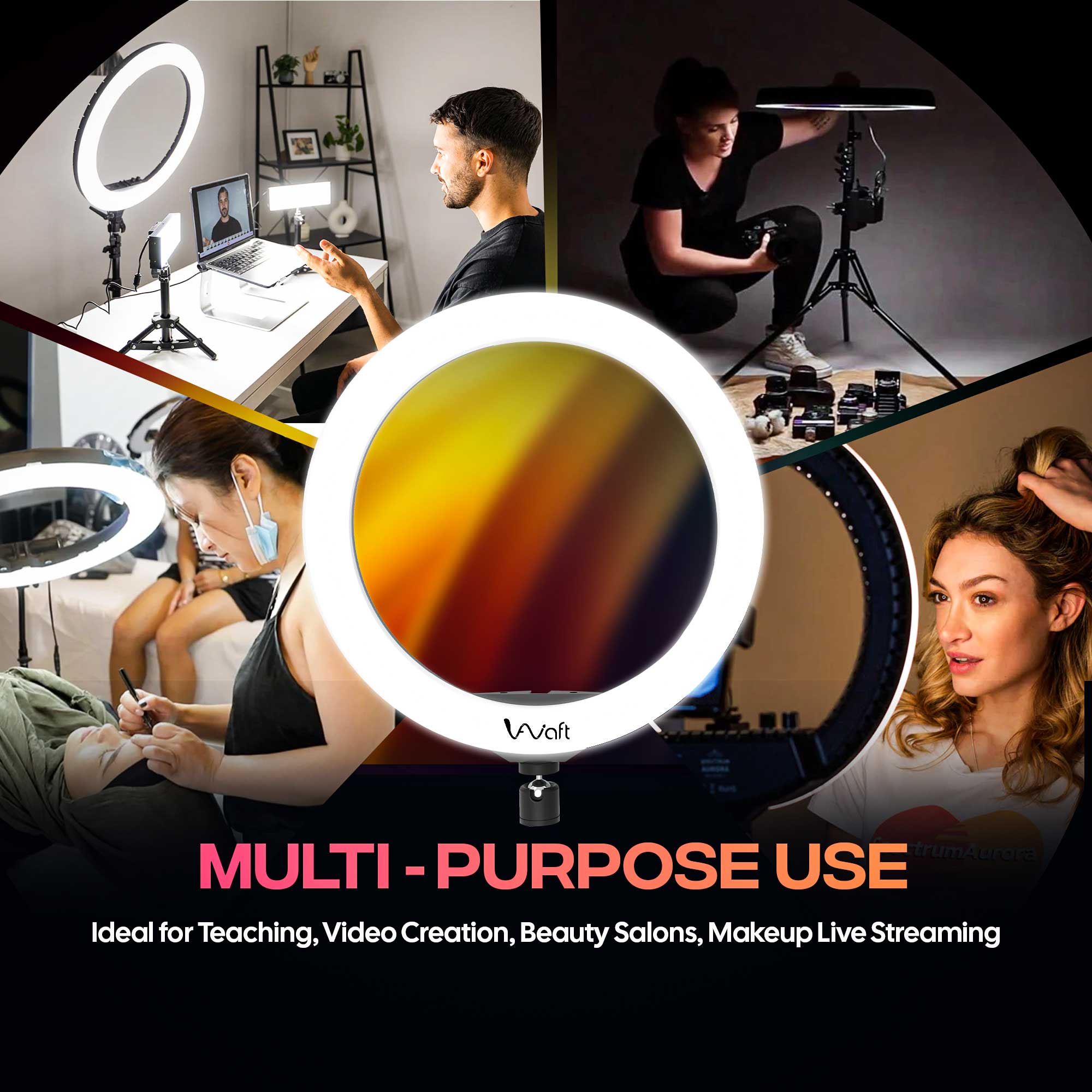 AIWaft Ring Light for Video Creation, Beauty, Selfies & Live Streaming